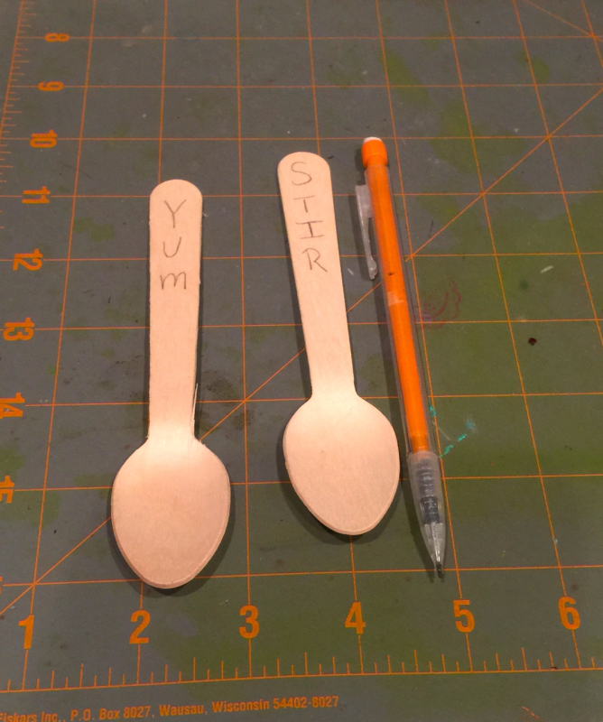 draw pattern on spoon before wood burning